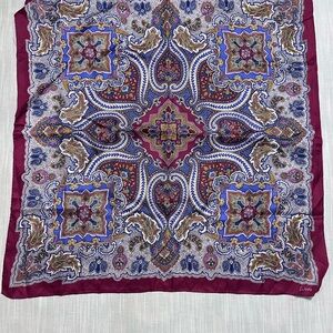 Vintage Silk Echo Multicolor Paisley Scarf